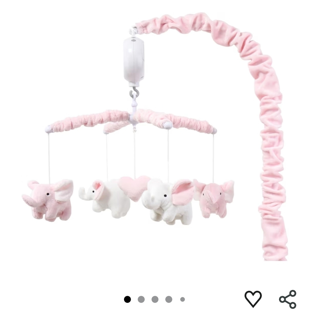 NW/oT 🌟 The Peanutshell Pink Elephant Nursery Mobile